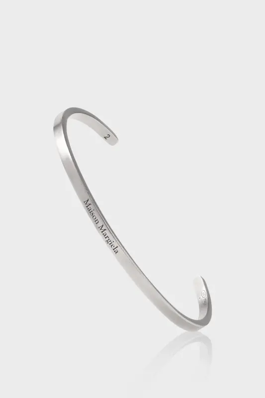 Maison Margiela Logo Cuff Bracelet Polished palladio online