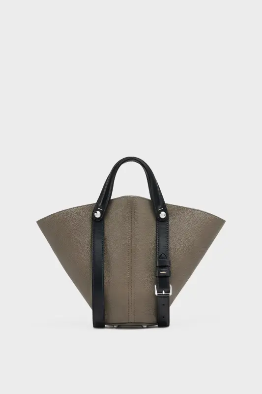 Maison Margiela Brown Calf Leather Dress-Age Bag Small Graphite and black online