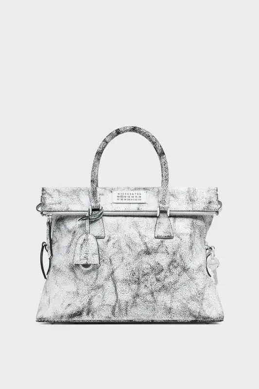 Maison Margiela White Leather 5AC Crossbody Bag Loved To Death Medium White and Black online