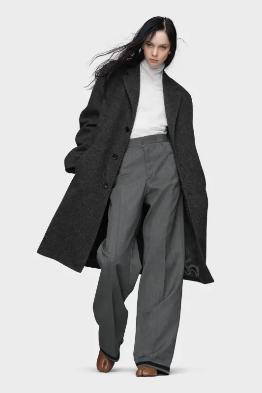 Maison Margiela Womens Gray Wool Coat Anthracite online